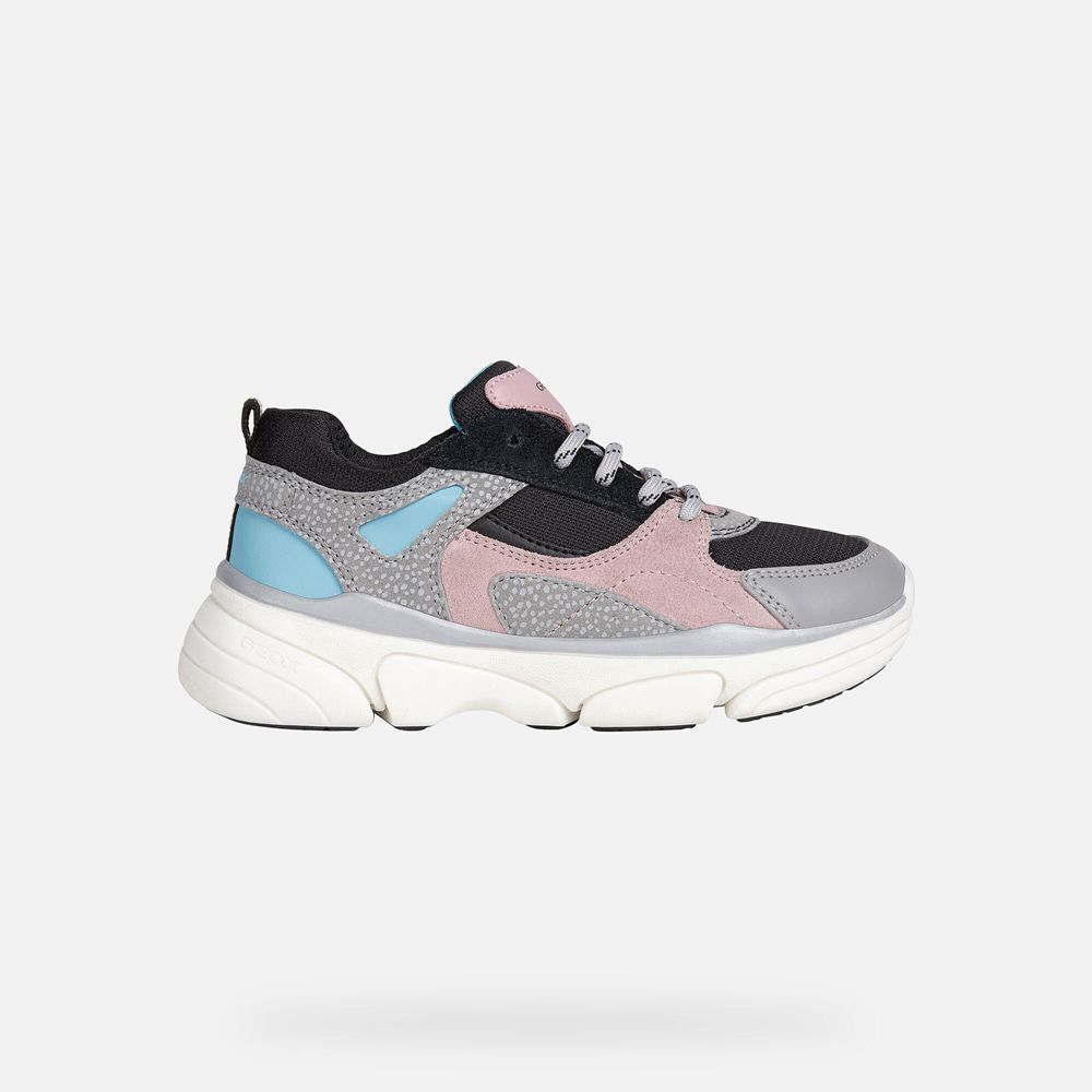 Geox Sneakers Grey/Pink Lunare - Geox Girls Shoes - EKMLVJ780